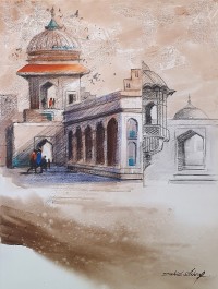 Zahid Ashraf, 18 x 24 inch, Acrylic on Canvas, Cityscape Painting, AC-ZHA-123